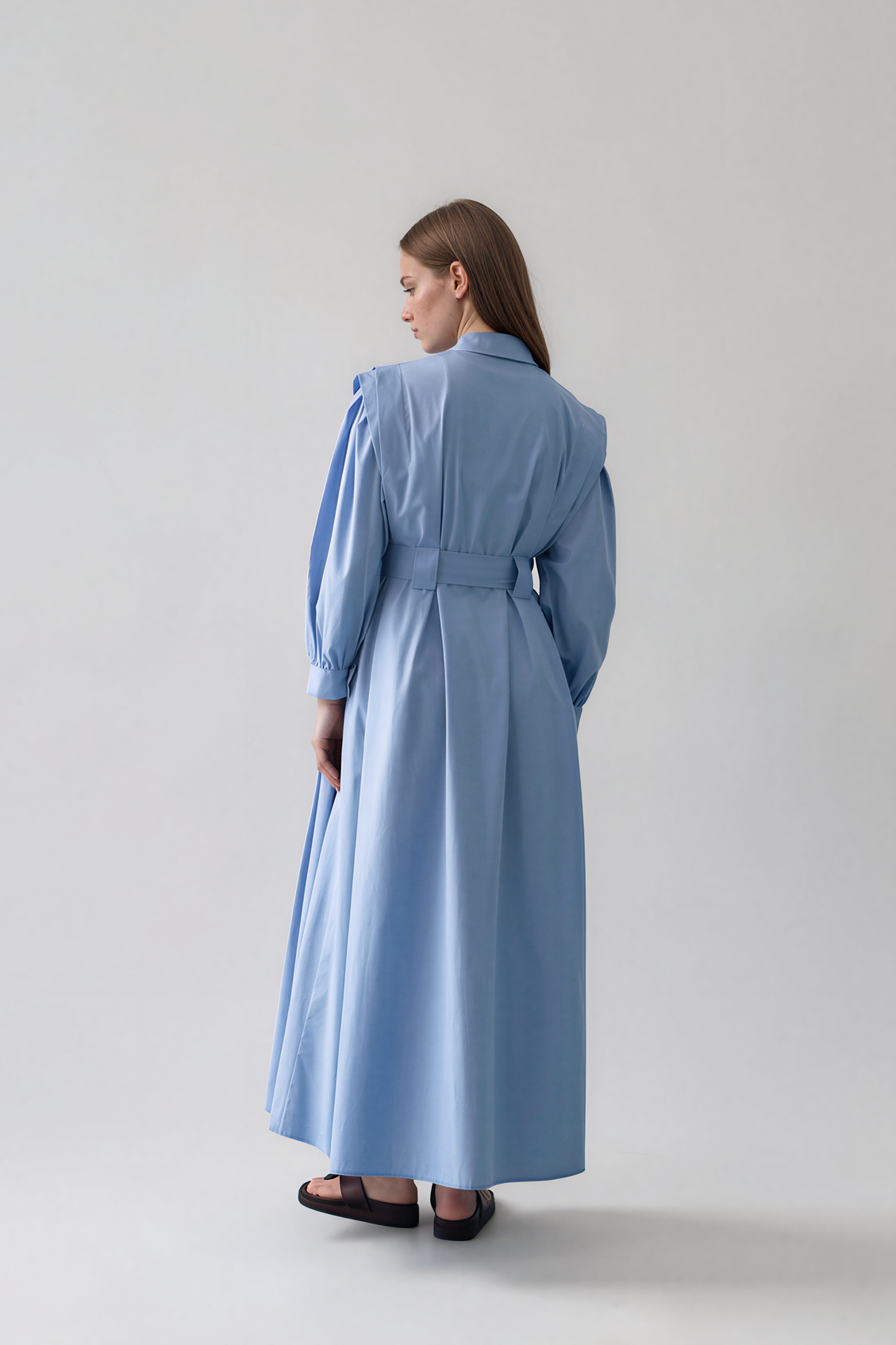 Maxi Hemdkleid mit Gürtel