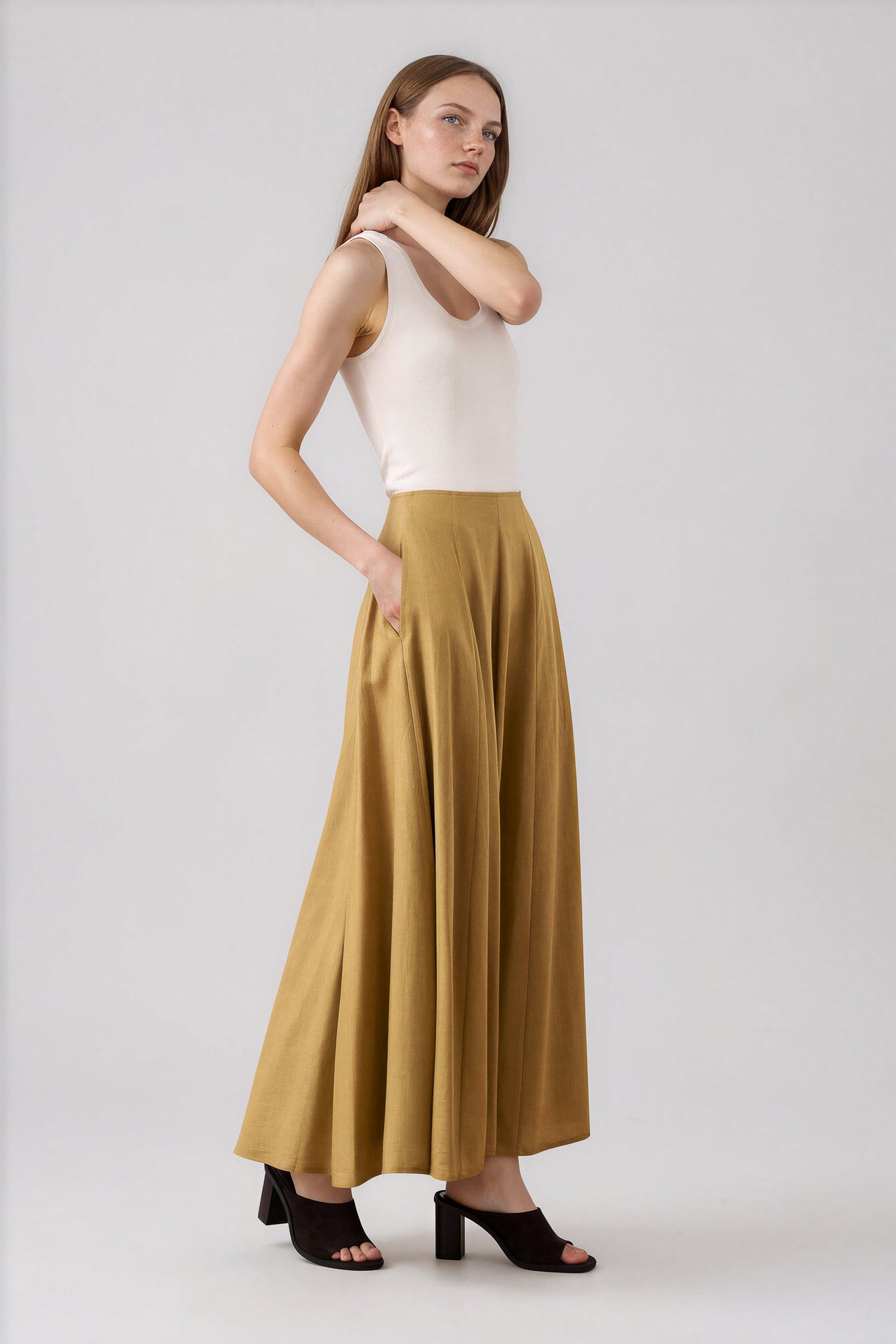 Linen maxi skirt