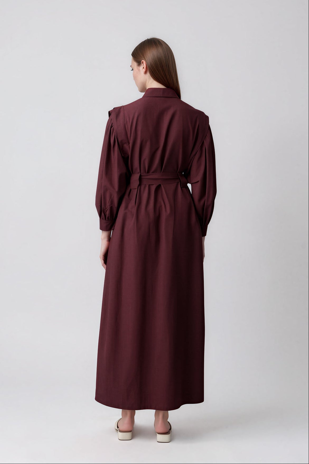 Maxi Hemdkleid mit Gürtel