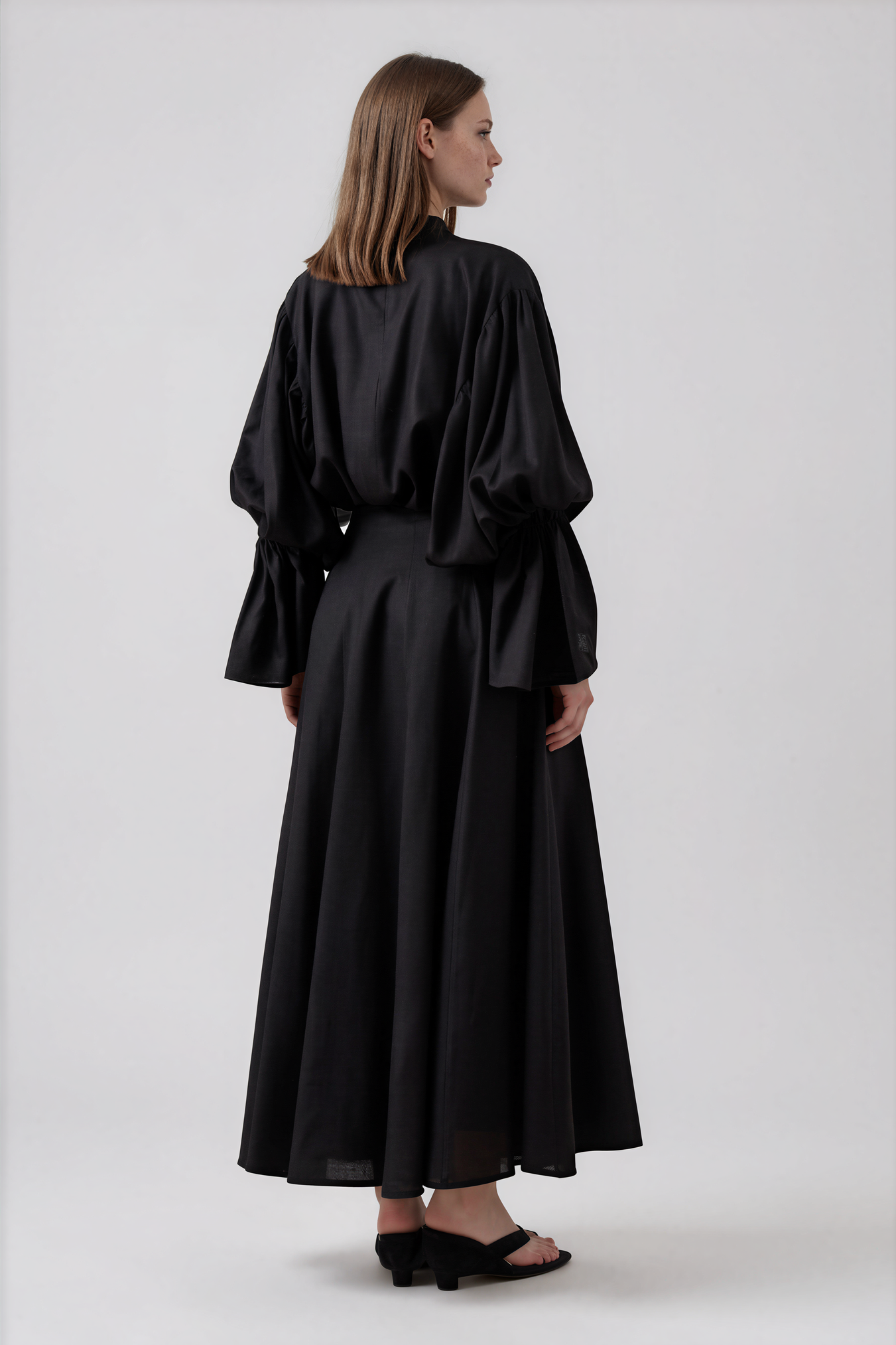 Leinenbluse mit Raffdetails