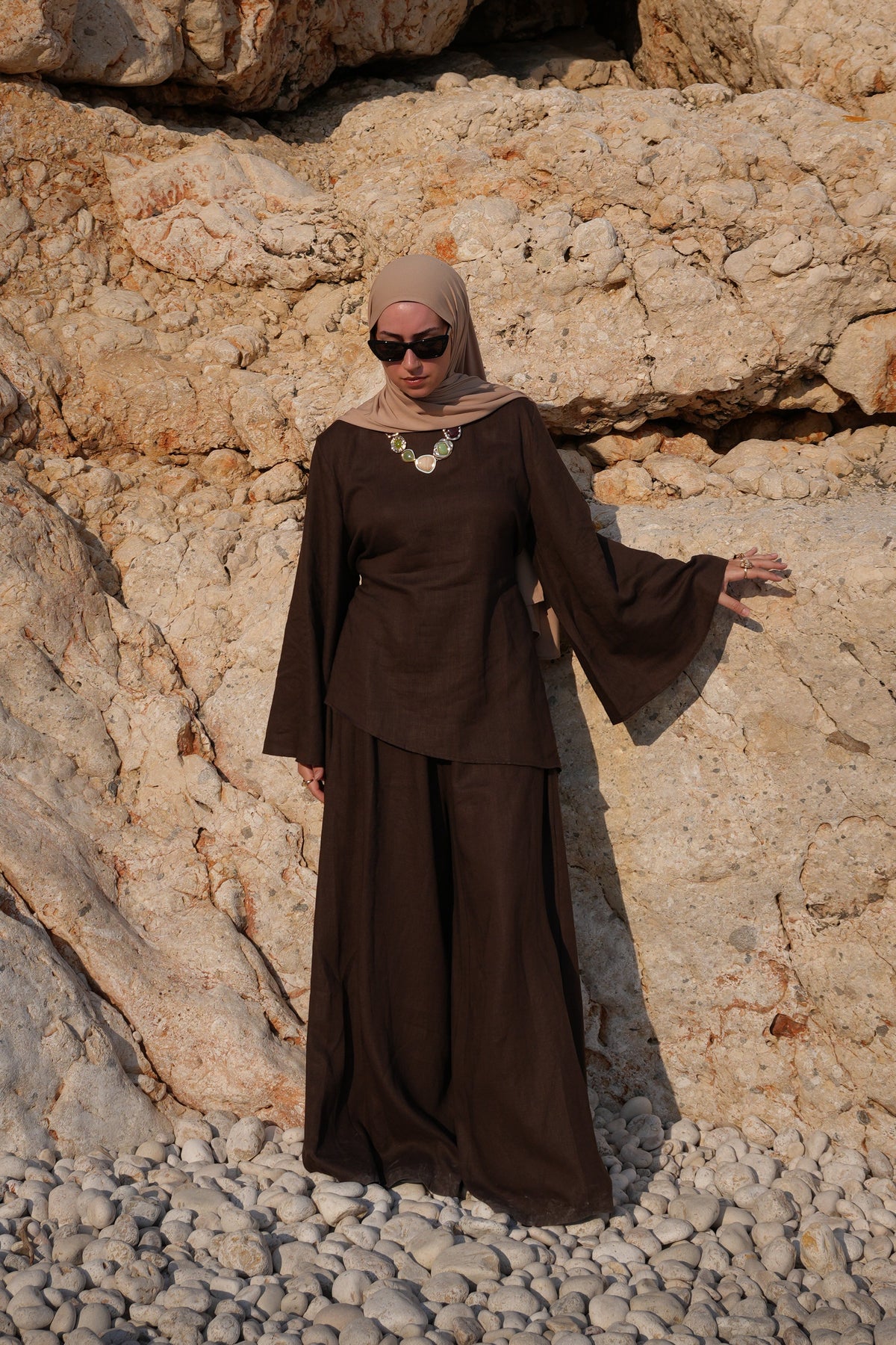 Leinen Hosen-Set